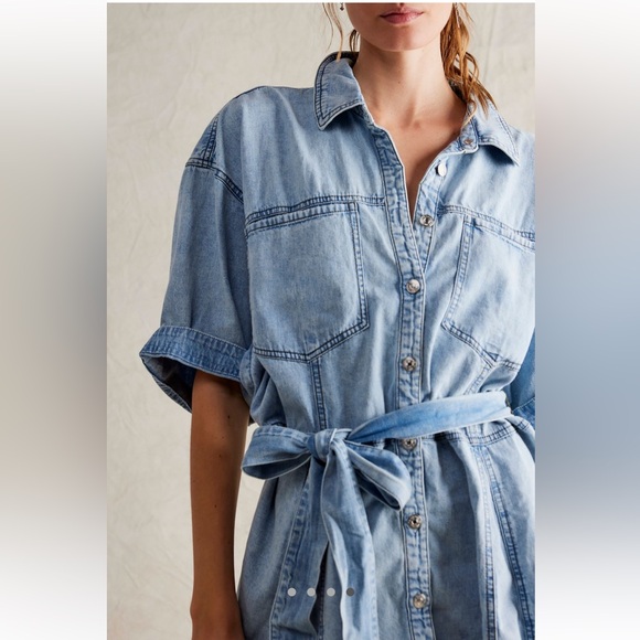 NWT Free people Jenny denim tunic dress - Picture 2 of 9